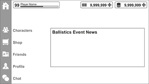 Ballistics wireframe created in Mockflow Wireframe Pro