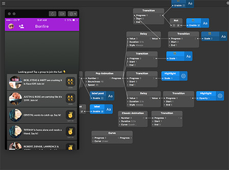 Origami prototype of the Joyride home screen